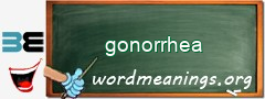 WordMeaning blackboard for gonorrhea